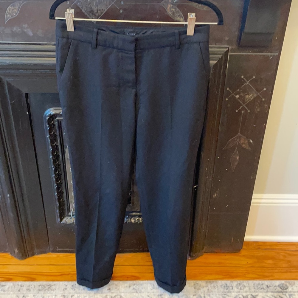 J.Crew 100% wool Cafe Capri pants in black size 0